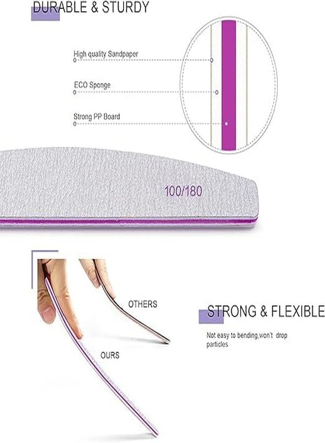 Sminakh 12 Pcs Nail Buffer Hard Buffer For Nail Art 100/180 Grit Double-Sided Emery Board Manicure Tools for Home Salon Hard Buffer - Image 5