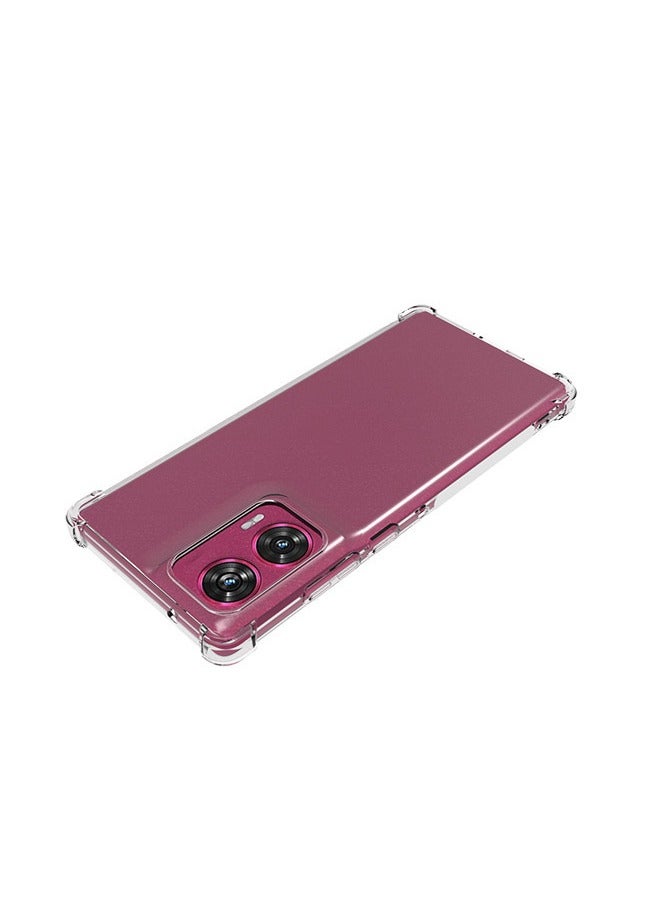 2 in 1 Motorola Edge 50 Fusion 5G Phone Case Cover & Screen Protector - Shockproof Clear Slim TPU Protective Phone Cover & Full Coverage Delicate Touch Tempered Glass Screen Protector for Motorola Edge 50 Fusion 5G  - Image 2