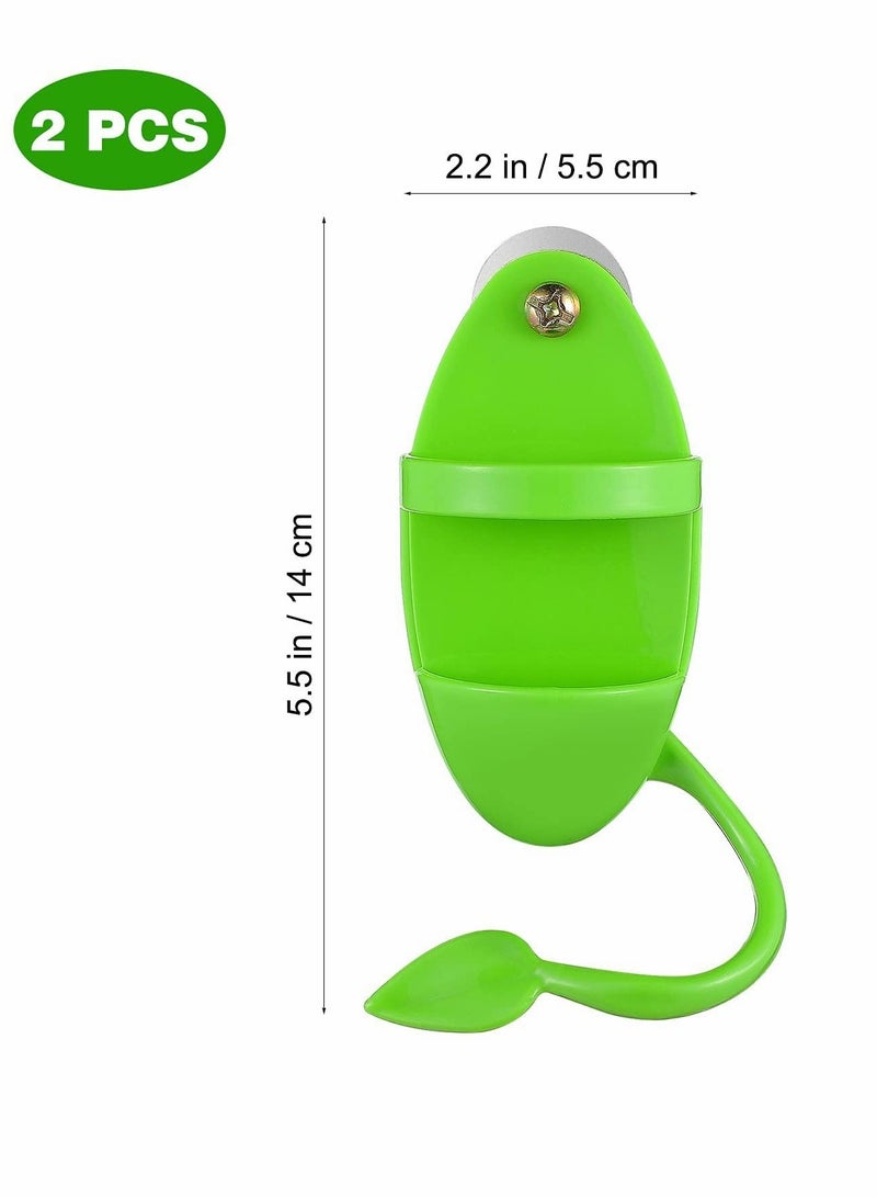 Excefore رف أكواب تغذية الطيور، حامل عظم الحبار للطيور مع مجاثم، رفوف تغذية من البلاستيك على شكل عظمة عناق - Image 2