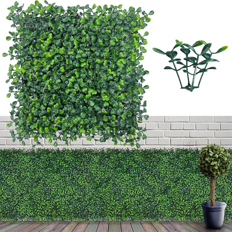 ODTORY Artificial Grass Wall Panel Backdrop,10" X 10" 12P(8.4 sqft) UV-Anti Greenery Boxwood Panels for Indoor Outdoor Green Wall Decor & Ivy Fence Covering Privacy - Image 1