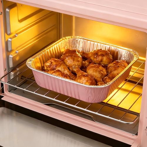 Benestanti (35-Pack) Pink 8x8 Inch Disposable Aluminum Pans with Plastic Lids,Stickers and Cake Spoons,Square Cake Pans for Parties,Baking Trays,Foil Pans for Holiday Cooking, Parties Meal Prep, Storage - Image 5