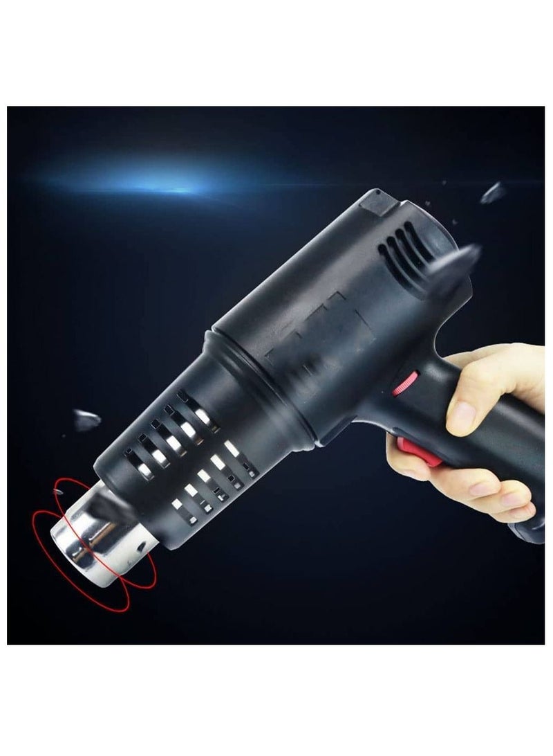Electric Professional Temperature Heat Gun With Accessories For Packing Material And Electronics Repair Black - Image 4