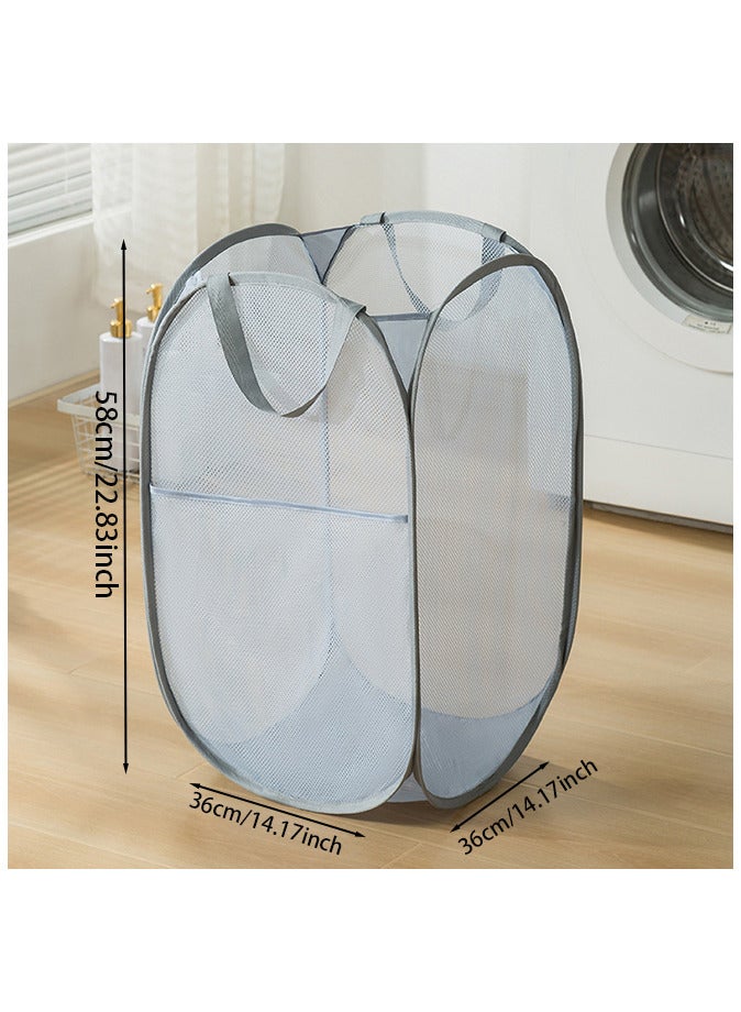 Mesh Pop Up Laundry Hamper Collapsible Laundry Baskets Bag  - Image 3