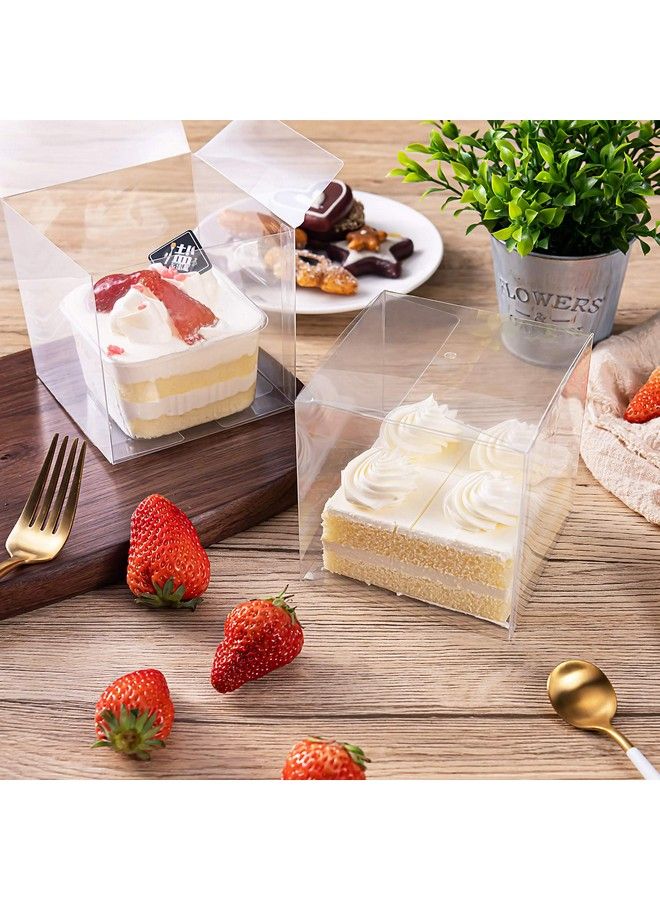 HAOHAN Clear Candy Apple Boxes With Hole 4"X 4"X 4" Transparent Favor Boxes Set Of 20 Foodgrade Treat Box For Caramel Apples Cake Pops Cookies Chocolates (Clear 20) - Image 5