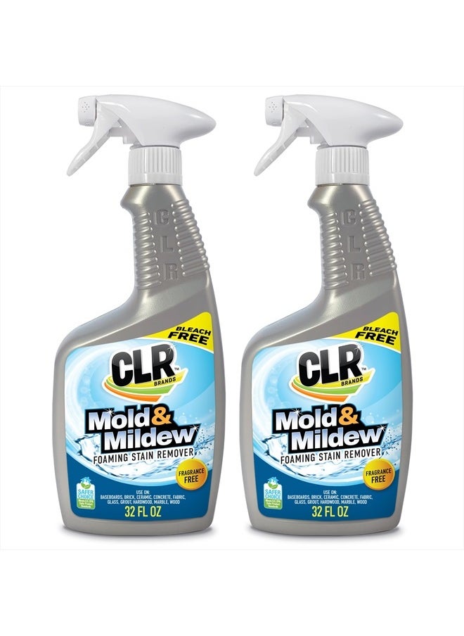 CLR - Mold & Mildew Clear, Bleach-Free Stain Remover Spray Works on Fabric, Wood, Fiberglass, Concrete, Brick, Glass, and More - EPA Safer Choice, 32 Fl Oz (Pack of 2) - Image 1