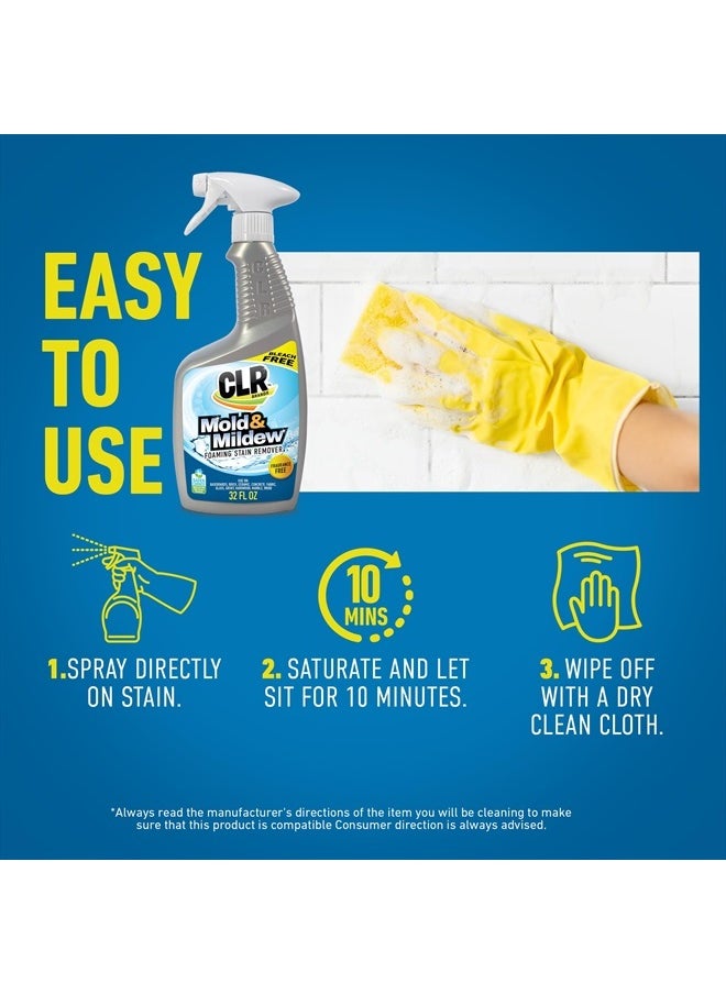 CLR - Mold & Mildew Clear, Bleach-Free Stain Remover Spray Works on Fabric, Wood, Fiberglass, Concrete, Brick, Glass, and More - EPA Safer Choice, 32 Fl Oz (Pack of 2) - Image 1