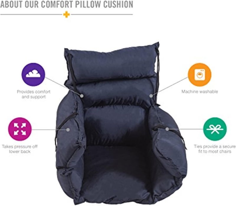 DMI DMI Comfort Wheelchair Cushion  Pad Wheelchair Seat Cushion Recliner Cushion  Pillow Foam Cushion For Wheelchair Seat 16 x 22 Inches Navy - Image 3