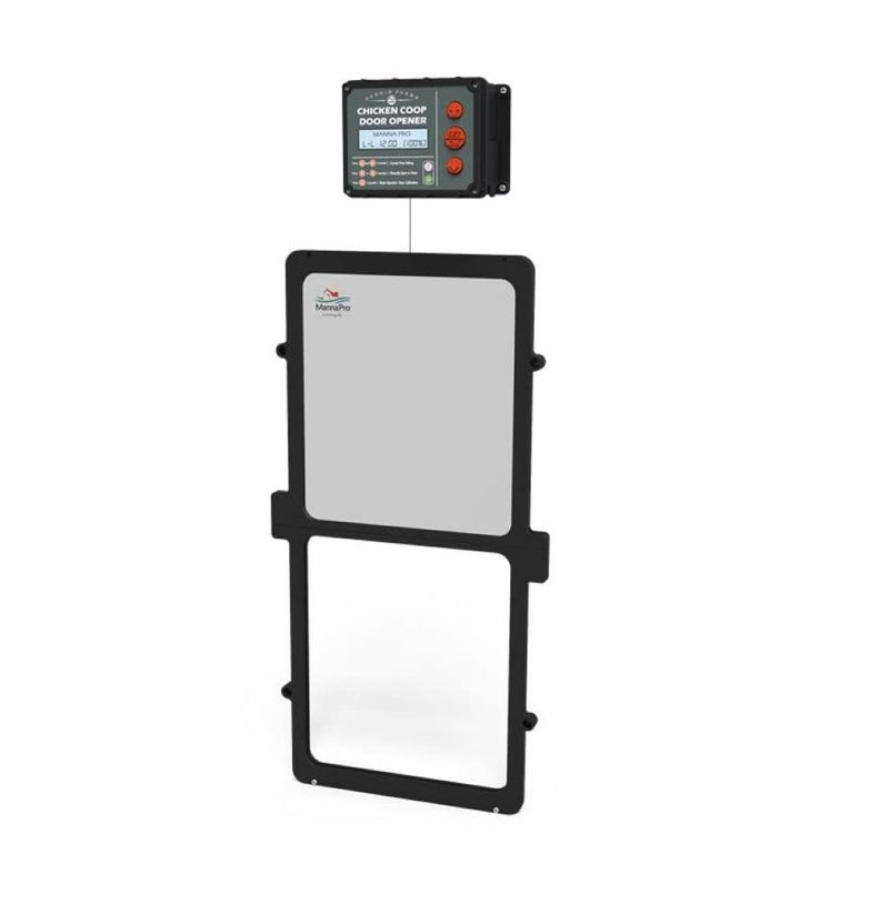 Manna Pro Harris Farms Automatic Chicken Coop Door Auto Chicken Door for Backyard Coops Battery Operated WeatherResistant Easy Install Automatic Coop Door