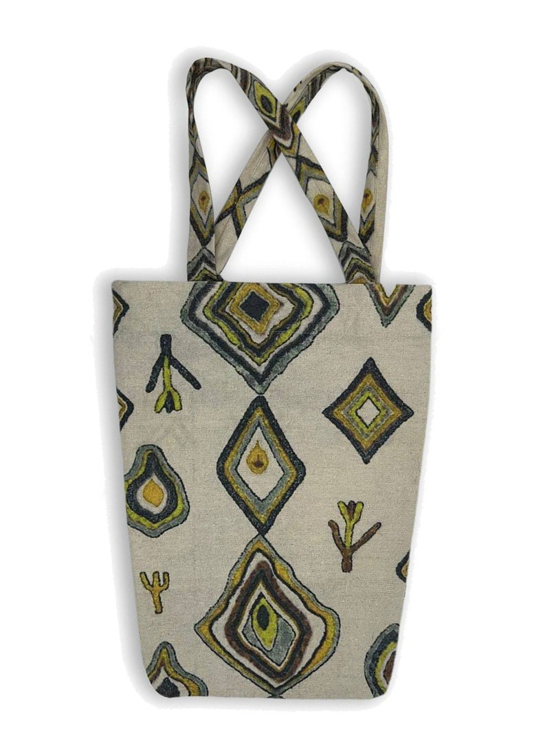 Gharibo Bags casual printed linen tote bag T230009B - Image 1
