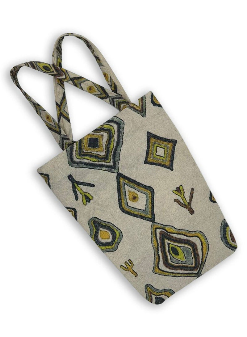 Gharibo Bags casual printed linen tote bag T230009B - Image 2