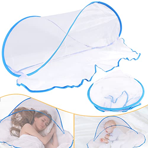 jixsloft Portable Mosquito Net Tent Folding Mosquito Head Net Pop Up Mosquito Tent Netting for Bedding Camping Traveling Patio 1 Pack Large - Image 1