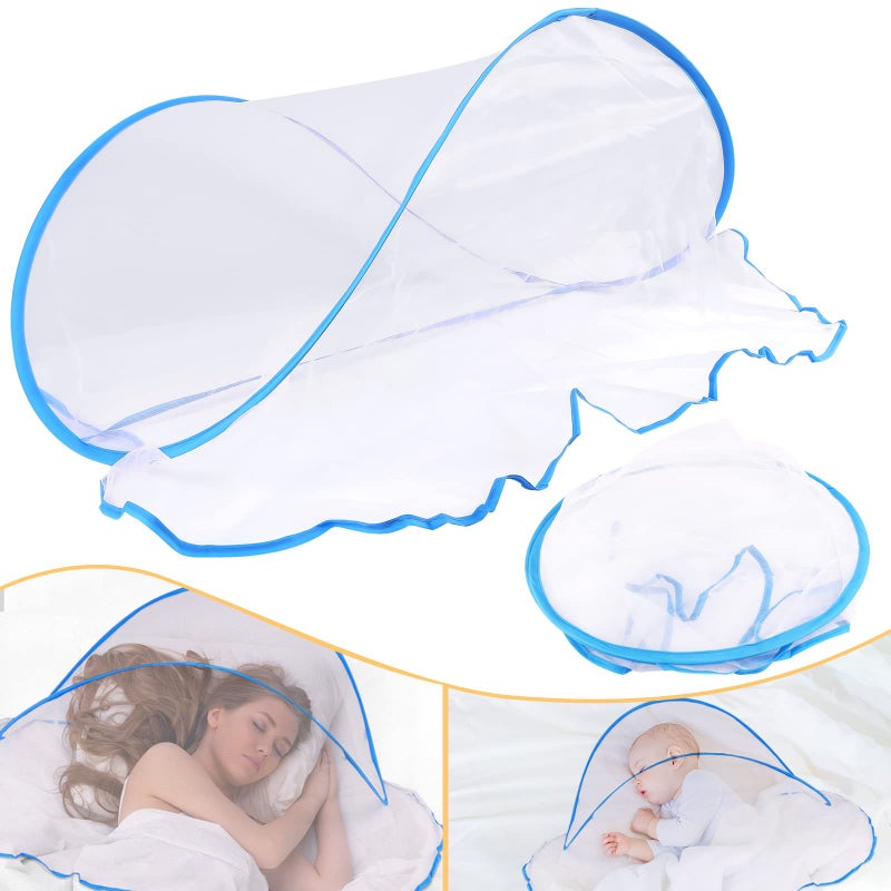jixsloft Portable Mosquito Net Tent Folding Mosquito Head Net Pop Up Mosquito Tent Netting for Bedding Camping Traveling Patio 1 Pack Large - Image 3