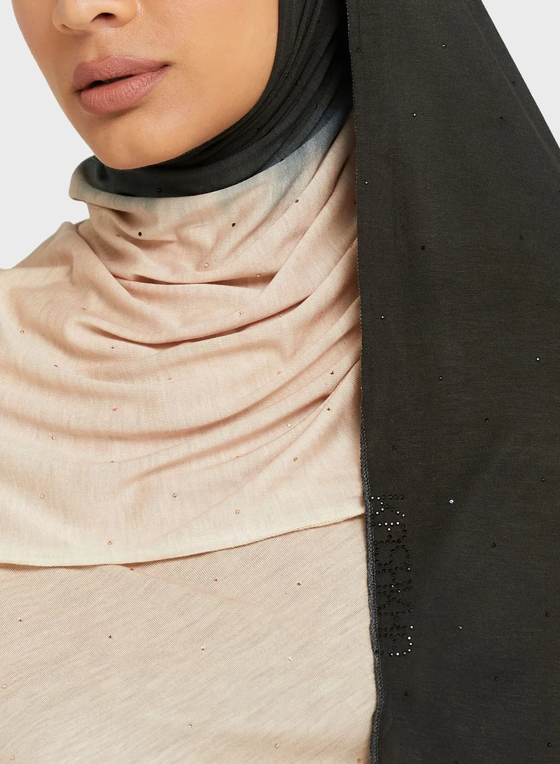 KASHKHA Stone Detailed Shaded Jersey Hijab