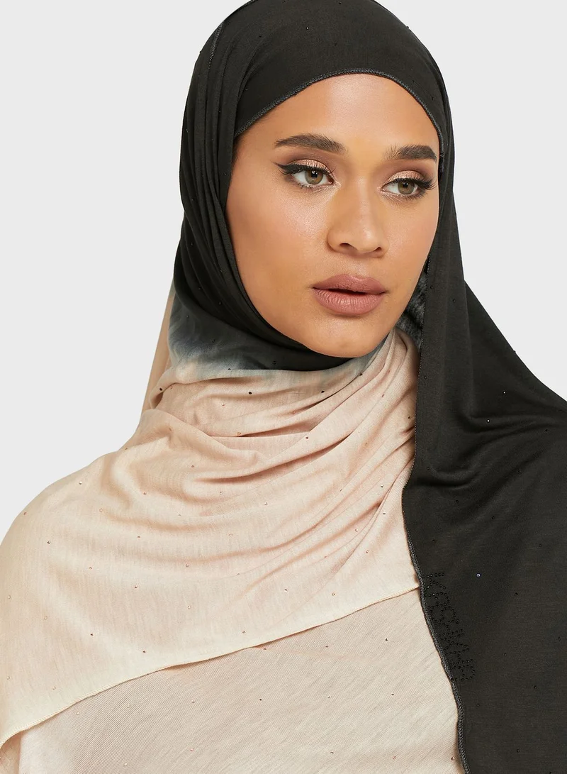 KASHKHA Stone Detailed Shaded Jersey Hijab