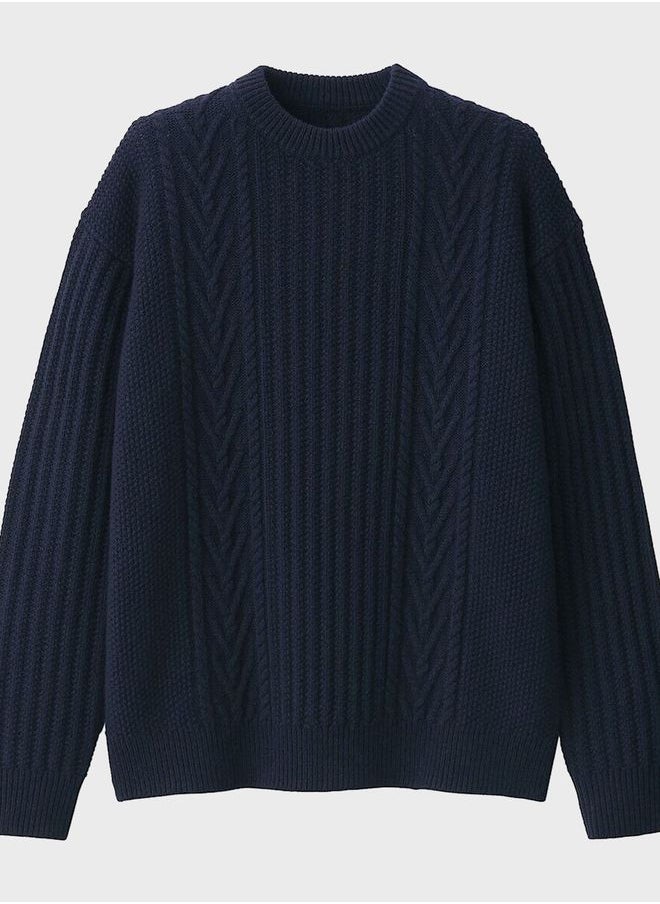 MUJI Merino Wool Cable Stitch Sweater  - Image 4