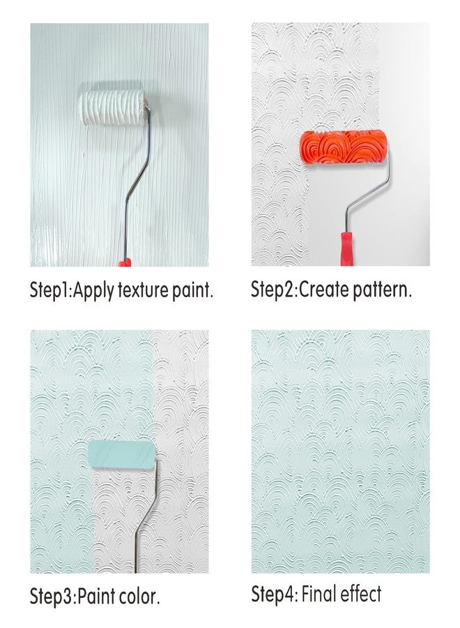 Hanroy 7'' Patterned Paint Roller for Wall Decoration Classic Brick Embossing Texture Rubber Roller Decorative Household DIY Paint Art Tool for Wall Decoration - Image 3