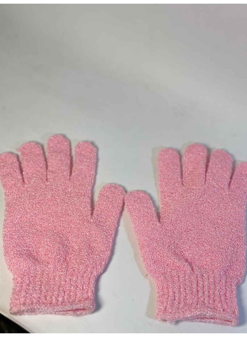قفازات تقشير - قفازات تقشير من الخيزران للاستحمام - ليفة استحمام - مقشر للجسم للحمام - يزيل الشعر النامي تحت الجلد والجلد الميت قد يختلف اللون قطعتين - Image 1