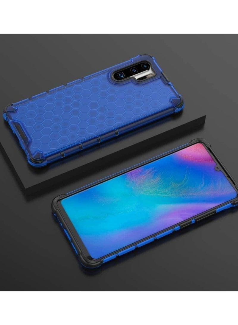 Case Cover Honeycomb Case Shockproof Camera Protection Cover Compatible with  Huawei P30 Pro (Blue) - Image 2