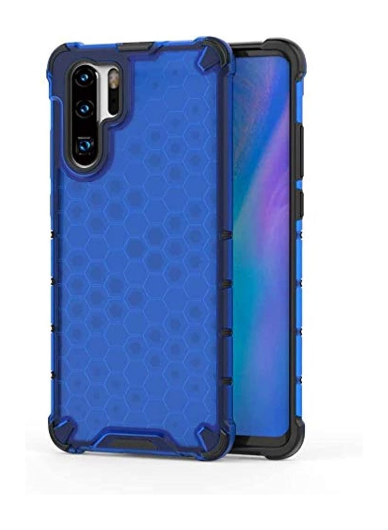 Case Cover Honeycomb Case Shockproof Camera Protection Cover Compatible with  Huawei P30 Pro (Blue) - Image 1