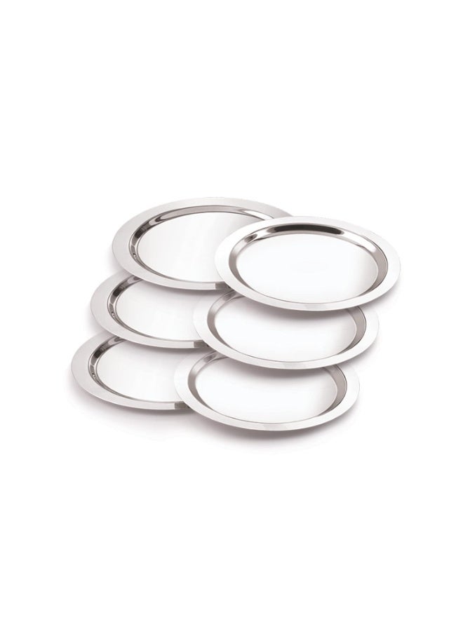 Neelam Stainless Steel 13, 22 Gauge, Tope Cover/Ciba/Lid/Cheeba/Dhakan, 21 cm, Set of 6, Multipurpose, Round Steel Lid, Silver - Image 1
