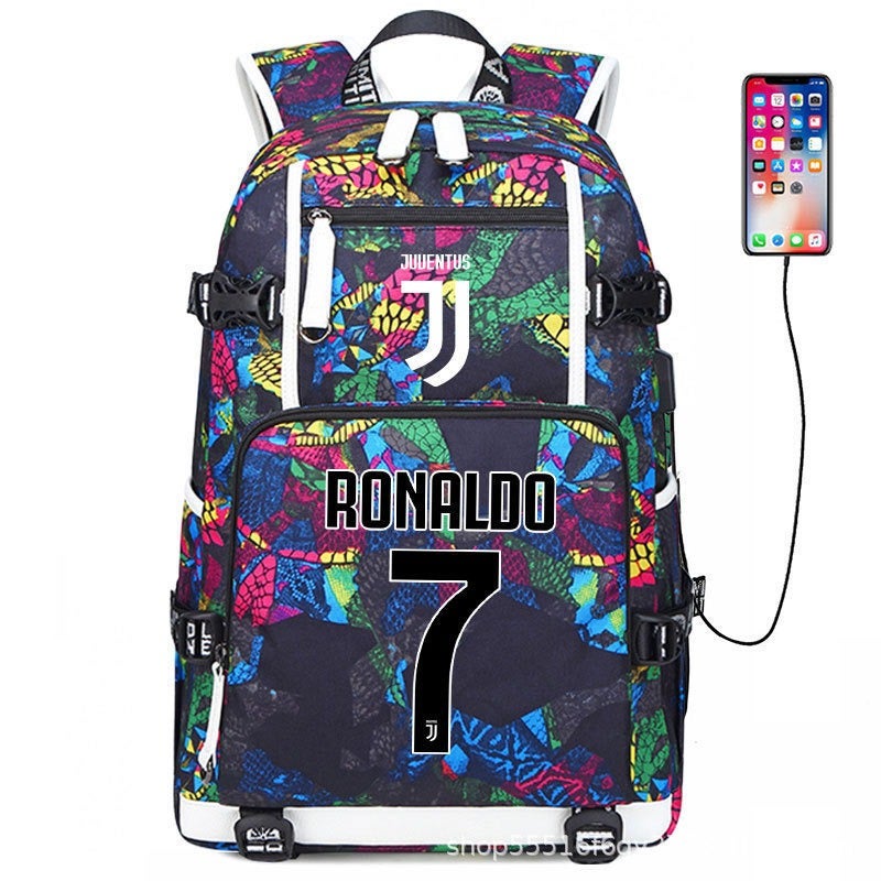 Football Star Backpack for Kids & Adults - Large Capacity Sports Backpack with USB Port, Waterproof Oxford Fabric, Breathable & Durable, Ideal for Soccer, Basketball, Gym, Travel