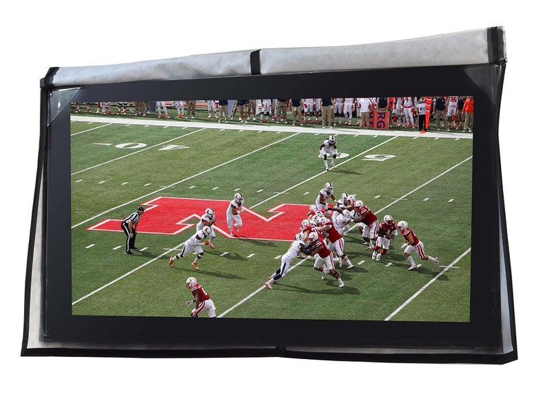 acoveritt Outdoor 55" TV Set Cover,Scratch Resistant Liner Protect LED Screen Best-Compatible with Standard Mounts and Stands(Dark Gray) - Image 1