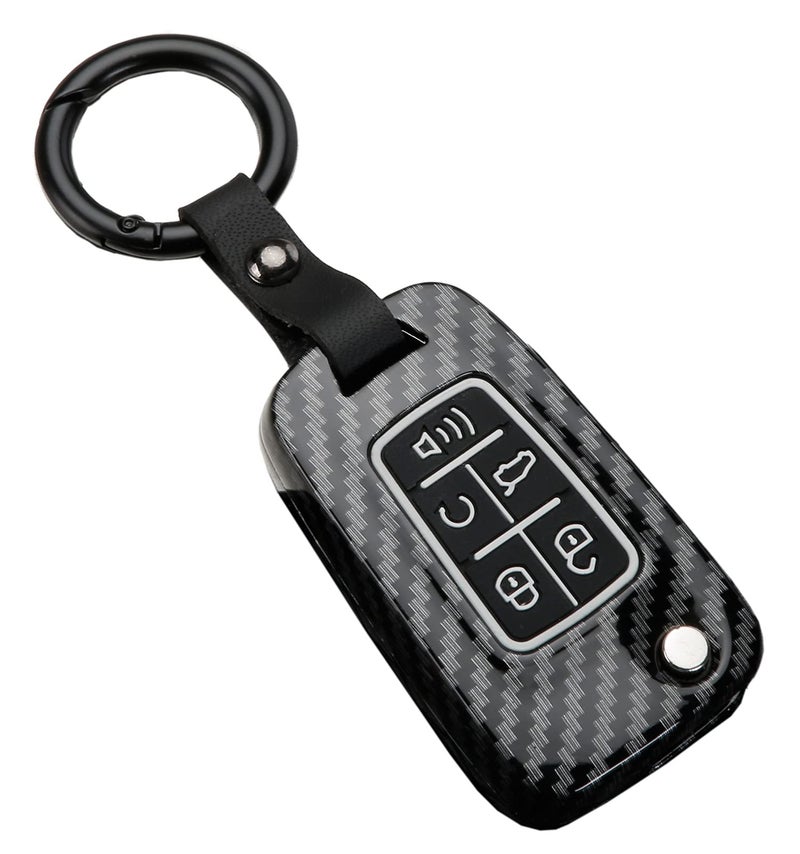 Muxkenper Key Fob Cover Fit for Chevy Camaro Cruze Limited Equinox Impala Limited Malibu Limited Sonic with Carbon Fiber Pattern (Black) - Image 1