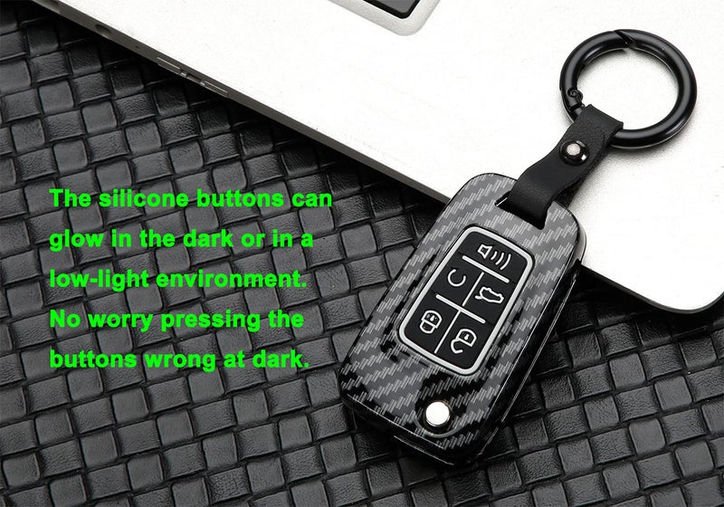 Muxkenper Key Fob Cover Fit for Chevy Camaro Cruze Limited Equinox Impala Limited Malibu Limited Sonic with Carbon Fiber Pattern (Black) - Image 4