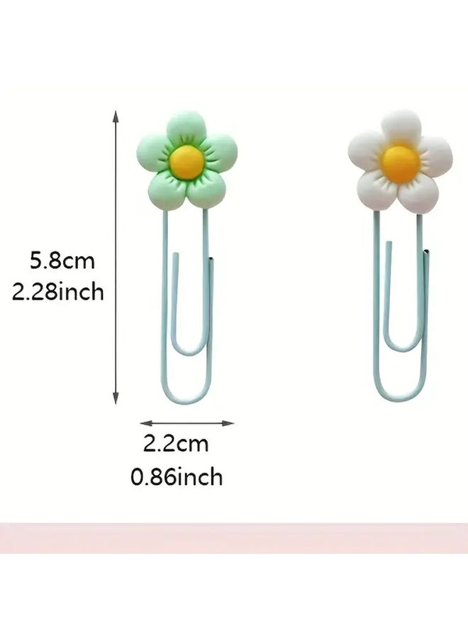 Floral Paper Clips 12pcs Vibrant Flower Design for Document Marking Bookmark and Desk Organization - Image 2