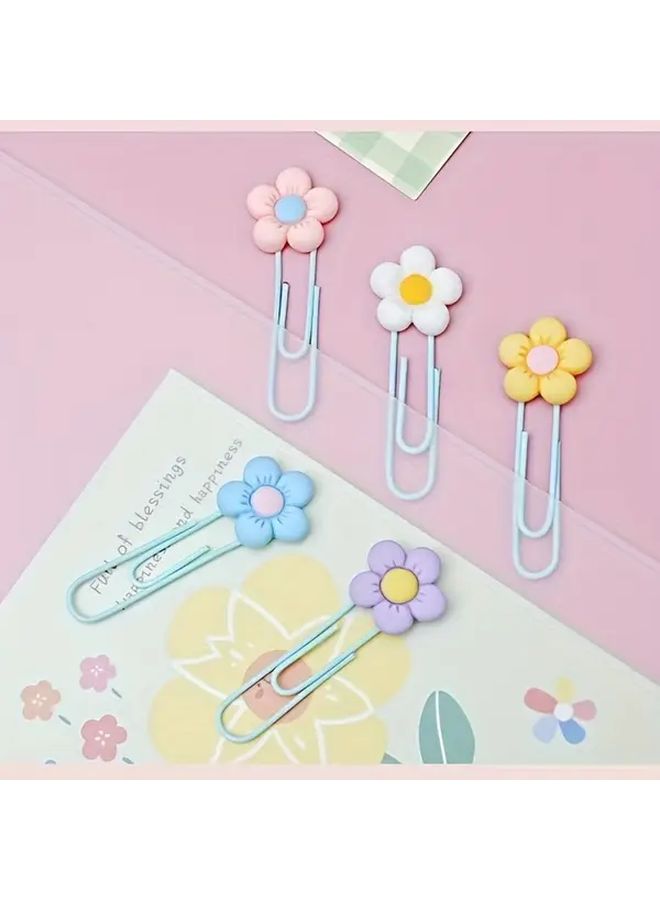 Floral Paper Clips 12pcs Vibrant Flower Design for Document Marking Bookmark and Desk Organization - Image 4