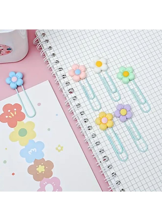 Floral Paper Clips 12pcs Vibrant Flower Design for Document Marking Bookmark and Desk Organization - Image 3