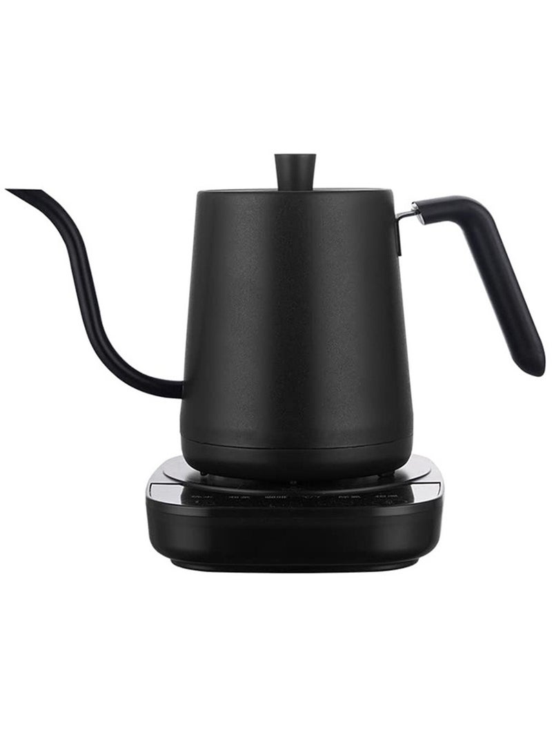ET-LIFE Electric Gooseneck Kettle 0.8L, 304 Stainless Steel Coffee and Tea Pot, Automatic Temperature Control and Constant Temperature, 1000W Quick Heating (Black) - Image 1