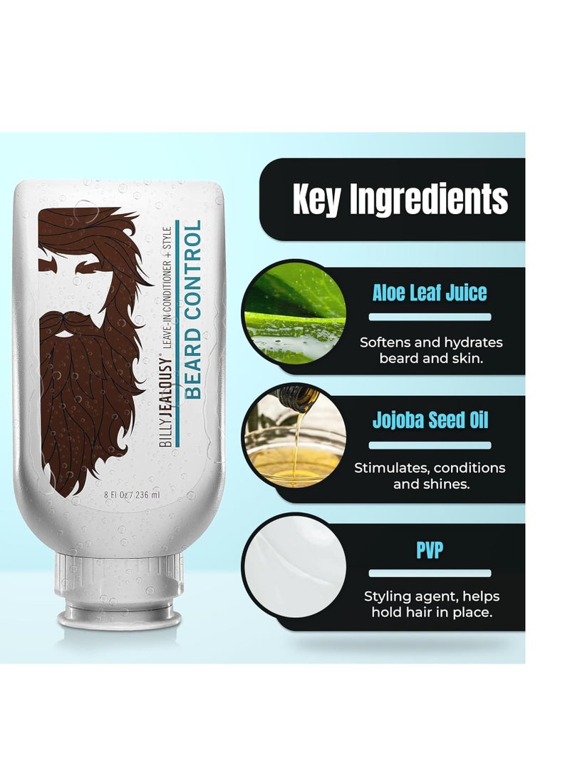 Billy Jealousy Billy Jealousy Beard Control Leave In Beard Conditioner for Men with Aloe Leaf Juice and Jojoba Seed Oil, Softens Hair and Skin, Light Hold with Matte Finish  - Image 3