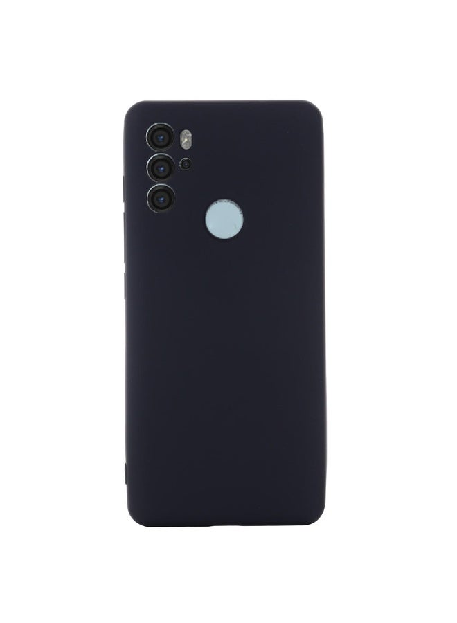 BURAQ Case Cover For Motorola Moto G60S Pure Color Liquid Silicone Shockproof Full Coverage Phone Case(Black) - Image 2