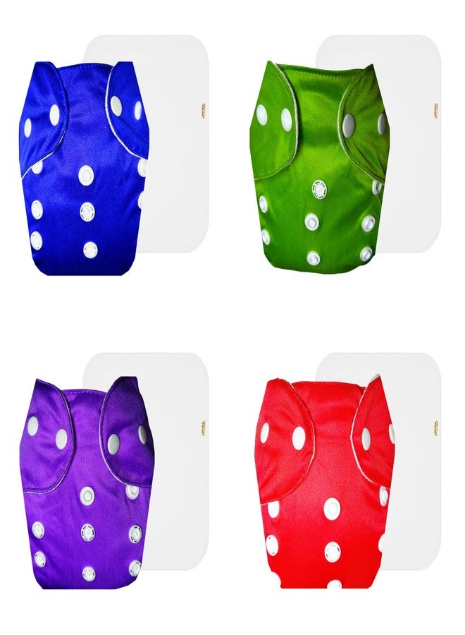 Dumbledo Lite Cloth Diaper with Cotton Insert (Pack of 4) | Snug Fit | 6-Layer Absorbent Pad | Adjustable Snaps | Designed by Moms | 3 Months - 2 Years | Unisex Baby - Image 1