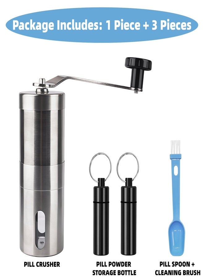 MuYuDaDi Pill Crusher Stainless Steel with Ceramic Burr for Fine Powder Grinding | Adjustable Manual Grinder for Elderly Care, Feeding Tube & Pet Pills - Image 2