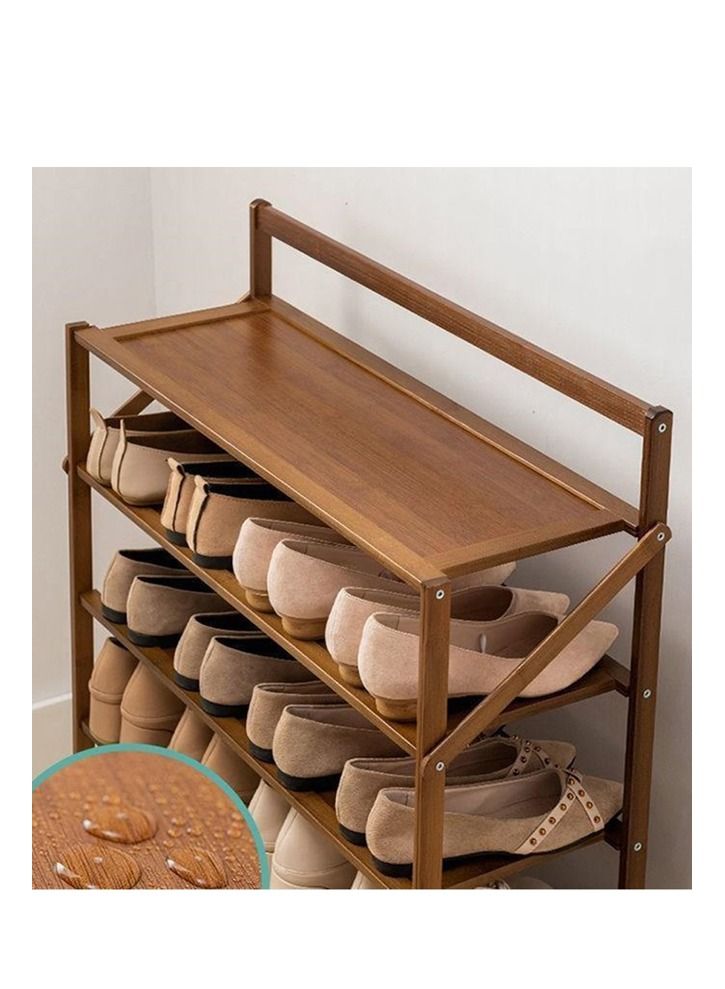 LINGWEI Wooden Foldable Shoe Rack Book shelf Towel Holder Flower Pot Stand Storage Organizer Free Standing Flower Pot Stand Multylayer Office Cabinet - Image 2