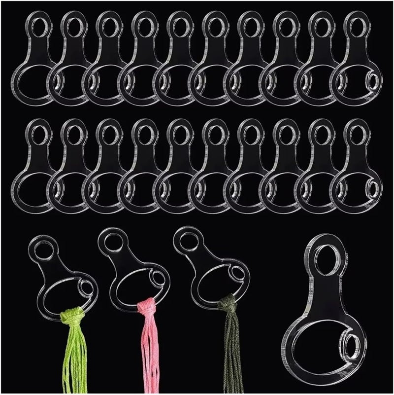 100pcs Embroidery Floss Organizer, Clear Acrylic Thread Drops Cross Stitch Bobbins Gourd Shape Bobbin for(Type A) - Image 1
