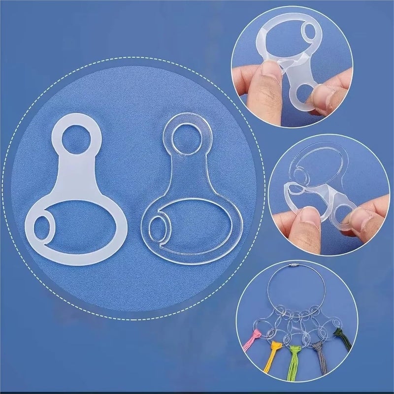 100pcs Embroidery Floss Organizer, Clear Acrylic Thread Drops Cross Stitch Bobbins Gourd Shape Bobbin for(Type A) - Image 4