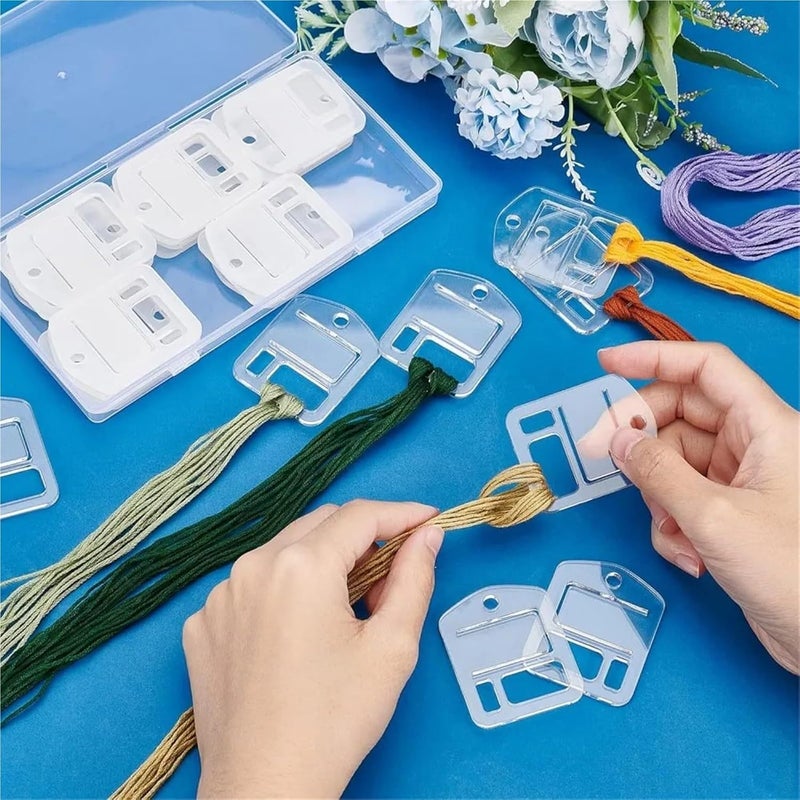 100pcs Embroidery Floss Organizer, Clear Acrylic Thread Drops Cross Stitch Bobbins Gourd Shape Bobbin for(Type A) - Image 5