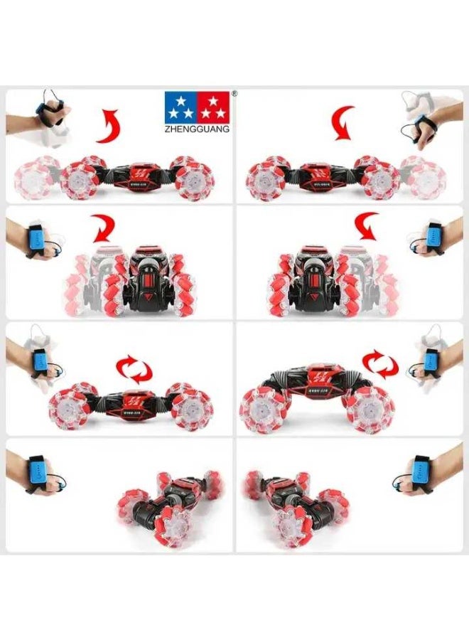 حديقة الألعاب سيارة Gesture RC - عربة رباعية الدفع 2.4 جيجاهيرتز دوارة على الوجهين، سيارة حيلة قابلة للطي 360 درجة مع أضواء وموسيقى، لعبة عيد ميلاد للأولاد والبنات - Image 4