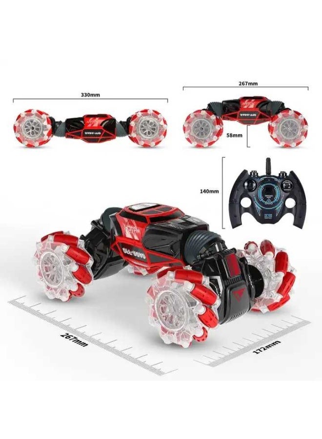 حديقة الألعاب سيارة Gesture RC - عربة رباعية الدفع 2.4 جيجاهيرتز دوارة على الوجهين، سيارة حيلة قابلة للطي 360 درجة مع أضواء وموسيقى، لعبة عيد ميلاد للأولاد والبنات - Image 3