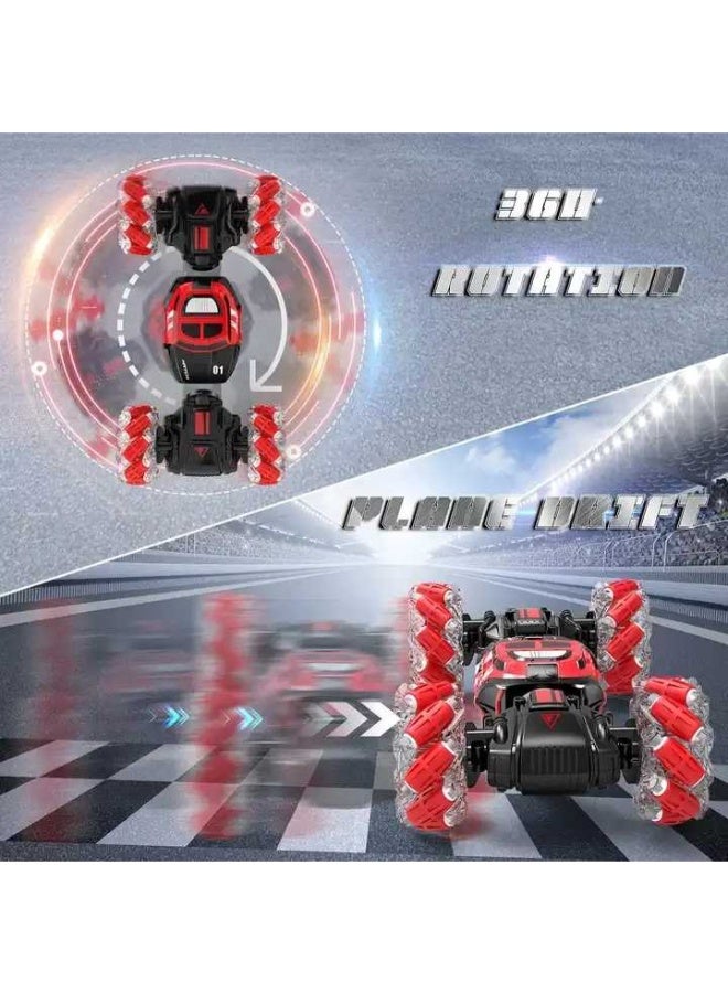 حديقة الألعاب سيارة Gesture RC - عربة رباعية الدفع 2.4 جيجاهيرتز دوارة على الوجهين، سيارة حيلة قابلة للطي 360 درجة مع أضواء وموسيقى، لعبة عيد ميلاد للأولاد والبنات - Image 5