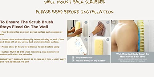 Primo Supply Wall Mounted Back Scrubber for Shower - Large Exfoliating Brush for Shower - Bathing Scrub Brush - Hands-Free Back Brush & Body Scrubber - Shower Accessories - 7.9x11.9in in-Shower Scrubber for Body - Image 4