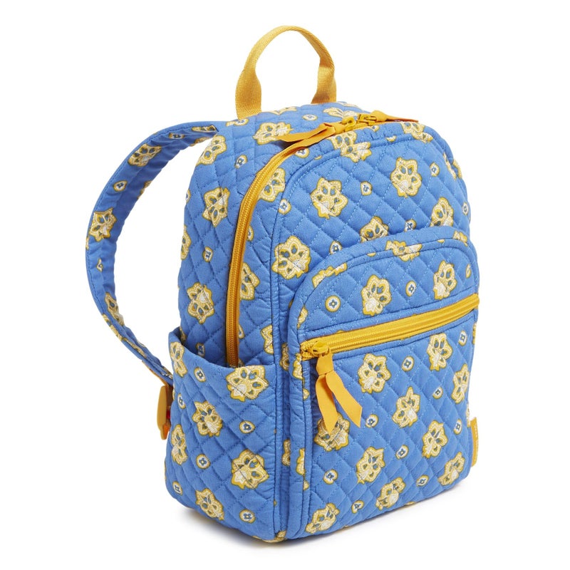 Vera Bradley Premium Cotton Small Backpack, Powder Blue and Gold Bandana Paisley, One Size - Image 2