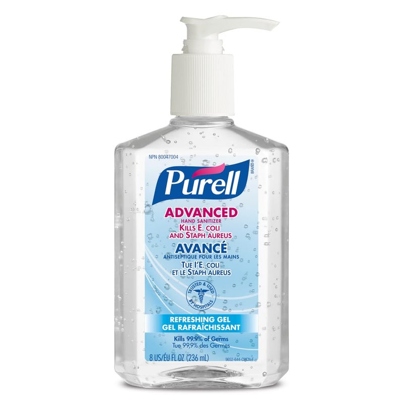 Purell Advanced Hand Sanitizer Refreshing Gel, Clean Scent, 8 fl oz Pump Bottle (Pack of 12), 9652-12 - Image 4