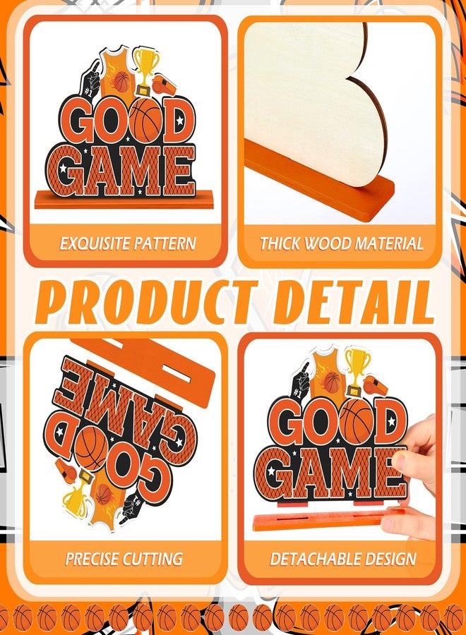 Quzzil 6 Pieces Basketball Wooden Table Decorations Basketball Birthday Party Wooden Centerpieces Basketball Party Decorations Wooden Ornaments Centerpieces for Birthday Baby Shower Party - Image 4