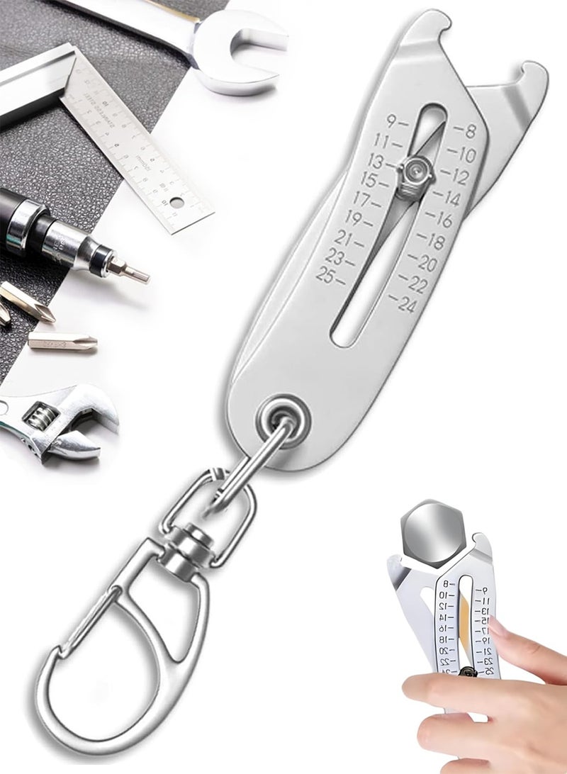 SANMUGEED Portable Thread Checker Keychain, for Quick Thread Identification, Bolt and Nut Sizer Tool - Image 1