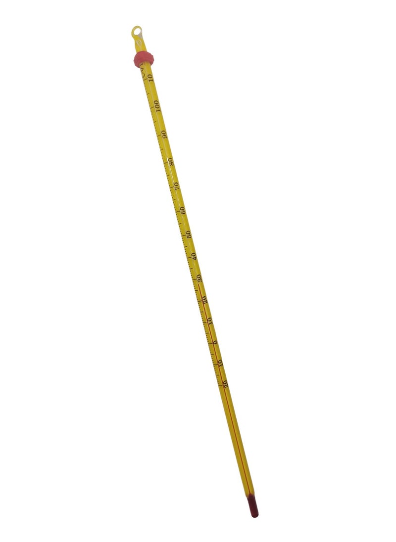 King Mariot Lab-grade Borosilicate 3.3 Heavy Duty Graduated Glass Yellow Thermometer + Protective Case for Chemistry Biology Physics Laboratory Experiments and Classroom Tests  - Image 1
