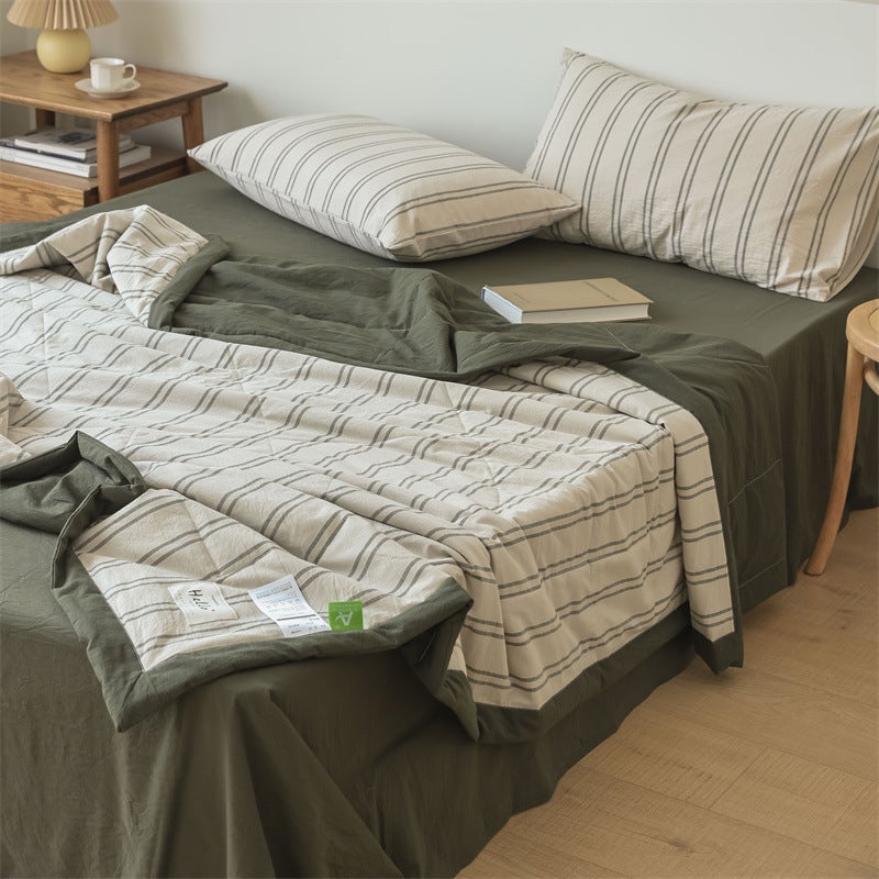 Class A Maternal And Infant Grade Antibacterial Cotton Washed Cotton Summer Quilt Four-Piece Set 4 Pure Cotton Summer Cool Quilt Air Conditioned Quilt Summer Thin Quilt - Image 4